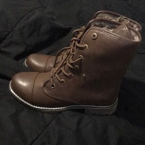 Dirty Laundry Brown Combat Boots w/ Fur